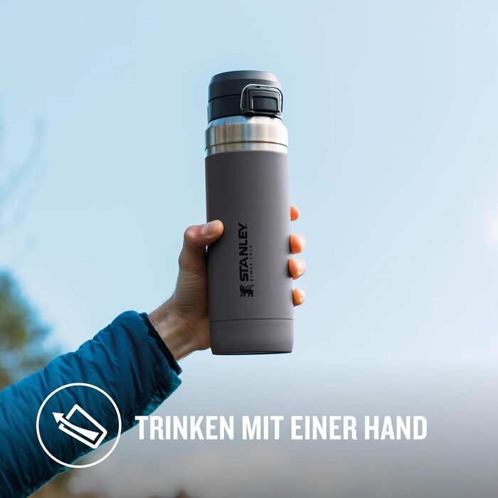 Термос-бутилка Stanley Quick Flip з нержавіючої сталі, 7+ годин холодна, BPA-free, герметична, для води, з кришкою на засувці, можна мити в посудомийці