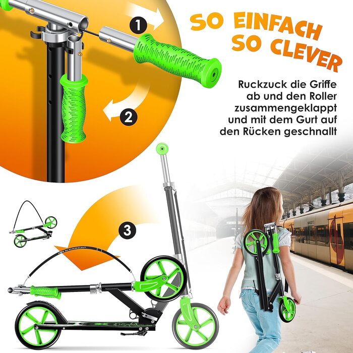 Дитячий самокат KESSER® Cityroller для міста, складаний, трюковий