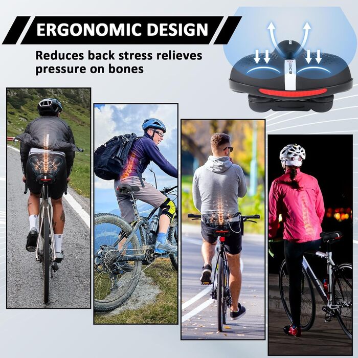 Велосипедний сидіння з Memory Foam, ергономічне для чоловіків та жінок, XL