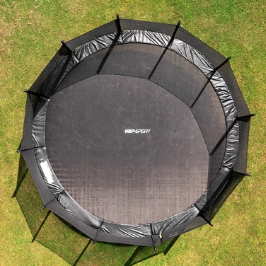 Батут із зовнішньою сіткою Hop-Sport 16ft (488 см), чорно-зелений