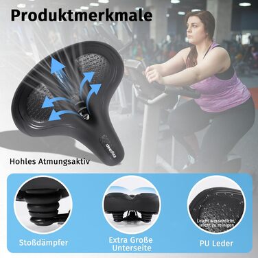 Велосипедне сідло Cloud Comfort Pro Max – ортопедичне, м’яке, з пам’яттю форми, з червоним світловідбивачем, для міських та гірських велосипедів, з амортизацією