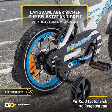 Дитячий велосипед Actionbikes 12/16/20 дюймів, V-Brake, для хлопчиків і дівчаток, з крилами, від 2 до 9 років