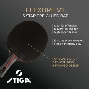 Набір для настільного тенісу STIGA Flexure V2: 5-зіркове дерево, ITTF, STAR5, ергономічна ручка, для атакуючих гравців
