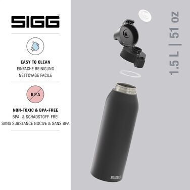SIGG пляшка для напоїв з нержавіючої сталі Shield ONE, для газованих напоїв, герметична, легка, без BPA, 0,75 л / 1 л