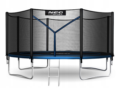 Садовий батут Neo-Sport 14ft/435см із зовнішньою сіткою та драбиною