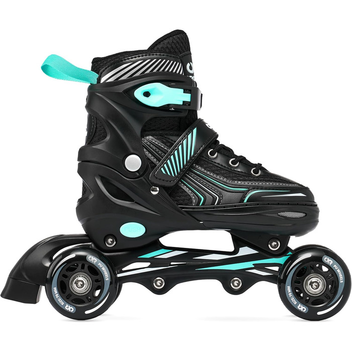 Дитячі ролики Croxer 3-в-1 (35-38) Black/Mint, регульовані