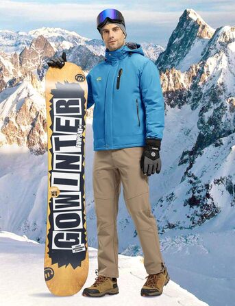 Зимова куртка Rdruko для чоловіків: тепла флісова підкладка, водонепроникна функціональна куртка для сноуборду, туризму та активного відпочинку (біла, XXL, синій)