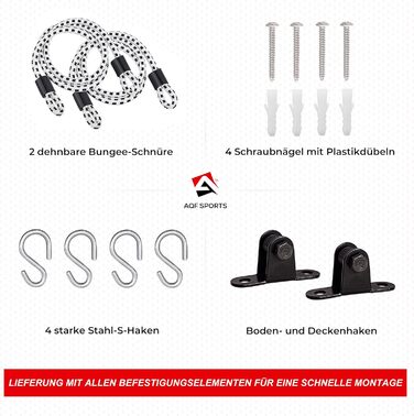 Набір для боксу AQF: боксерська груша, м'яч для швидкості, шкіряні рукавички. Тренування для дорослих. Чорний/червоний