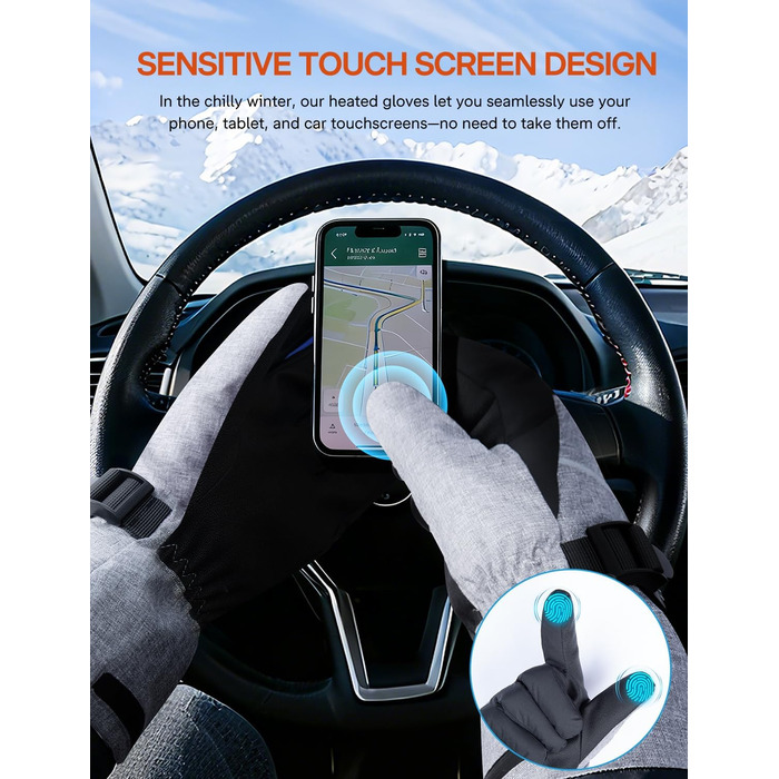 Електричні гріючі рукавички ALLJOY 10000mAh з 3 рівнями нагріву для чоловіків, жінок, мотоциклістів, катання на лижах та роботи на вулиці