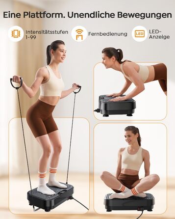 Платформа вібраційна Burever 150W з пультом, 99 рівнів інтенсивності, 5 програм, для масажу ніг, тренувань та формування м'язів