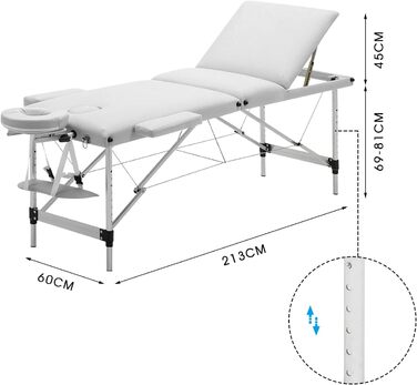 Крісло-масажер Mondeer Mobile, білий, 198x60x81 см