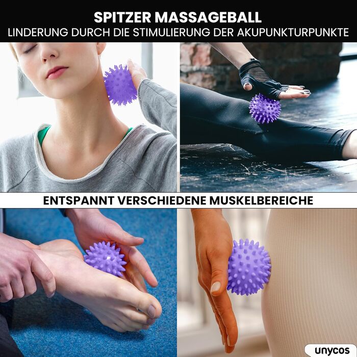 Набір для масажу та реабілітації Unycos: ролер для фасції, фітнес-гумки, масажний м'яч, стік для реабілітації, мотузка для формування, сумка для зберігання (Чорний/Лідний)