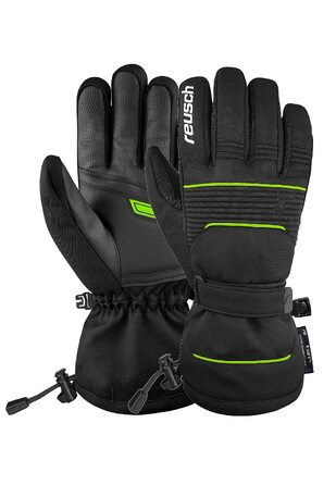 Зимові гірськолижні рукавички Reusch Crosby R-TEX XT, водонепроникні та вітрозахисні, унісекс, чорно-зелені, розмір 9