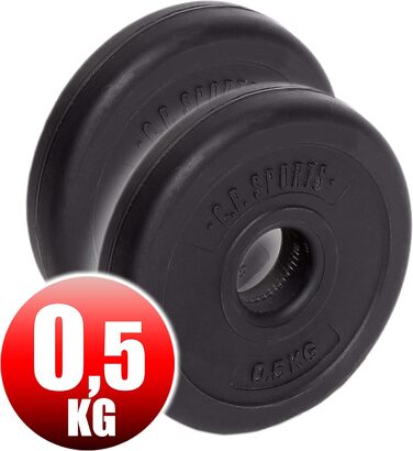 Гирі C.P.Sports 1,25 кг, 30 мм, пластик із цементом, для фітнесу, бодібілдингу, силових тренувань, домашній спортзал, пара