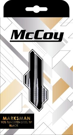 Дротики McCoy D6018 Marksman, 90% вольфрам, преміум, набір, сріблясті, чорні, золоті