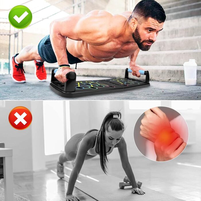 Лежанка для віджимань складана з еластичними тросами для тренувань м'язів та фітнесу