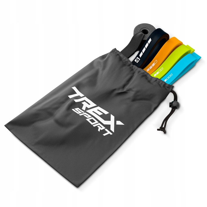 Набір фітнес-резисторів Trex Sport, багатоколірні, 4 шт., опір 2-41 кг