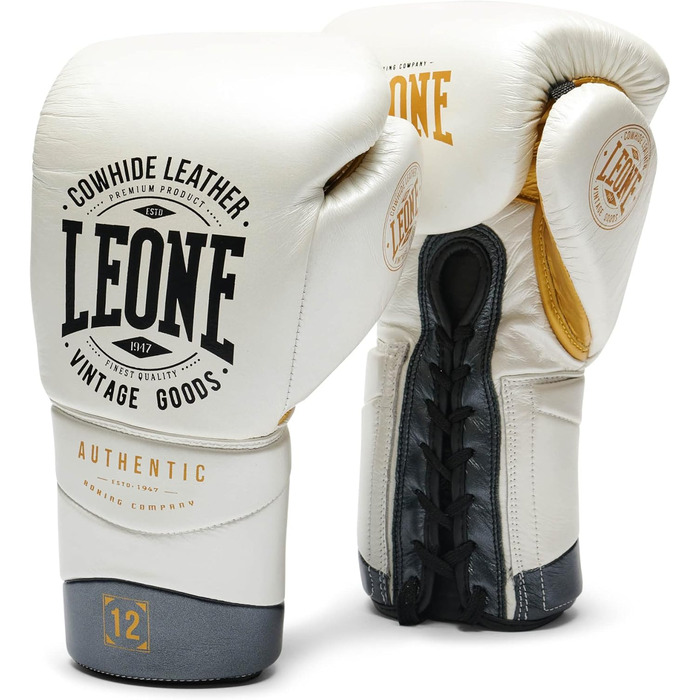 Боксерські рукавички Leone 1947 Authentic 2 (білі, 12 унцій) - професійні для тренувань та спарингів