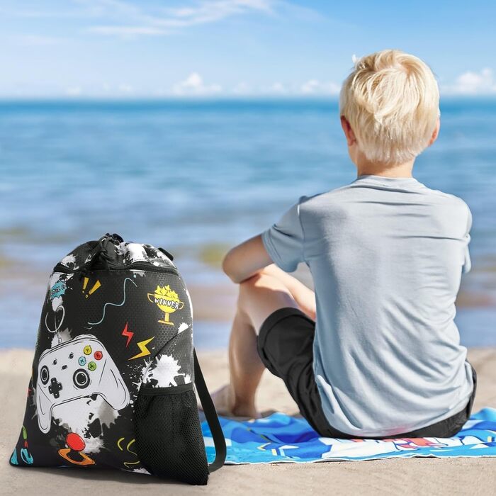 Спортивна сумка для гімнастики WAWSAM з шнурком - 38 × 45 см. Водонепроникна сумка для плавання, пляжу, покупок (для дітей)