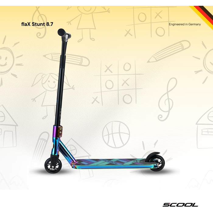 S'COOL Скутер для трюків – Флакс, для дітей та підлітків, від 6 років, кольоровий