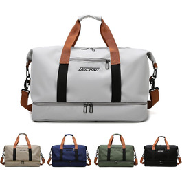 Спортивна сумка Lafo: дорожня, для тренажерного залу, з відділенням для взуття та мокрих речей, сіра