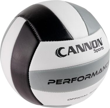 Волейбольні м'ячі Cannon Sports Performance: офіційний розмір, з насосом, для гри в приміщенні та на вулиці, чорний/білий/сірий
