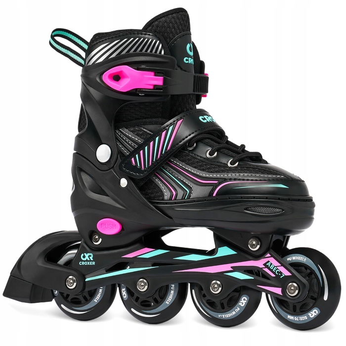 Роликові ковзани 3в1 Croxer Optima, регульовані, Mint/Pink, розмір 35-38