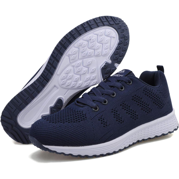 Жіночі кросівки з повітряною подушкою для залу та вулиці. Зручні спортивні кросівки на шнурівці, дихаючі, розміри 35-44 EU, колір: темно-синій (Navy Blue)