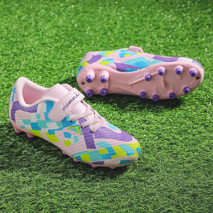 Дитячі футбольні бутси Firm Multi Ground - професійні, легкі, для гри на штучному покритті, зала, вулиця, тренування (32 EU, рожеві)
