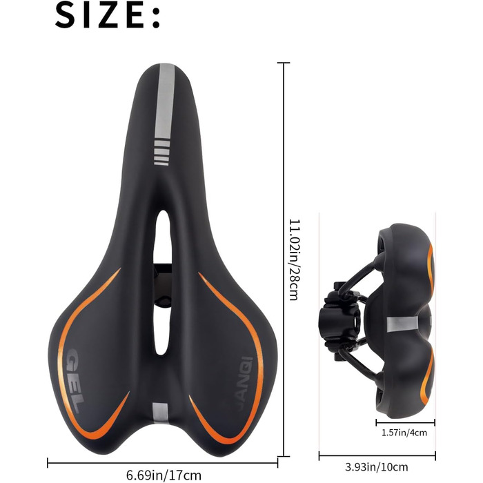 Велосипедне сідло MSDADA Gel MTB: комфортне, ергономічне, водонепроникне для MTB, BMX, шосе, міських велосипедів та спінбіків (чоловіче/жіноче)
