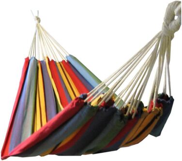 Гамак Kronenburg Ultraleicht нейлон парашутна тканина 275x140 см, 300 кг, 2 карабіни, мотузки - червоний/бавовна