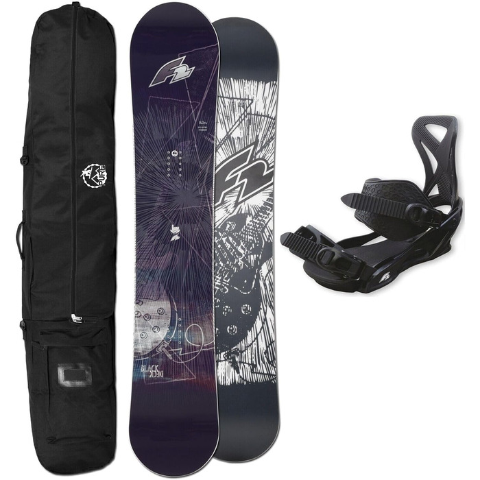 Чоловічий сноуборд F2 BLACKDECK 162 см Wide з кріпленнями F2 Sonic (розмір L) та чохлом