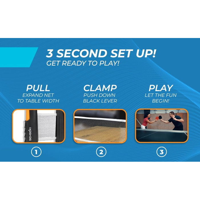 Набір для пінг-понгу: 2 ракетки преміум-класу, 3 тенісні м'ячі, мережа та кейс | Набір для настільного тенісу