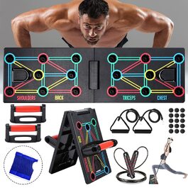 Дошка для віджимань Push Up Board 12-в-1 з рукавичками та килимком, портативна багатофункціональна, для фітнесу, унісекс