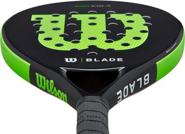 Дитяча падель-ракетка Wilson Blade Junior v2, скловолокно, 300 г, 439 см², чорна/неонова зелена
