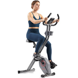 Складаний магнітний велотренажер Sunny Health & Fitness X-Bike Pro з цифровим монітором, пульсометром, магнітним опором, ергономічною підтримкою, сумісний із додатком SunnyFit