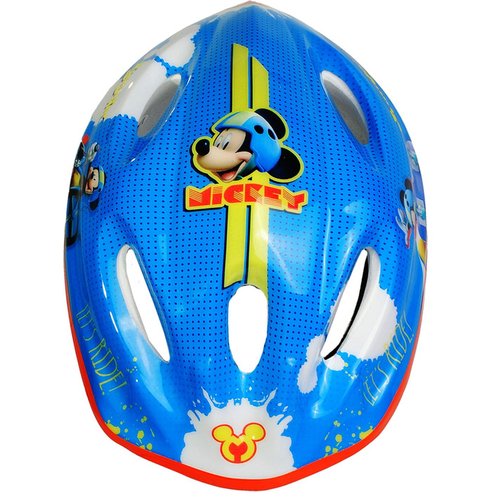 Дитячий велосипедний шолом Mickey Mouse 52-56 см, синьо-сірий, регульований, для хлопчиків і дівчаток, з ім'ям