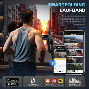 Біговий тренажер Profi G Series 7-1: складаний, з нахилом, тихий мотор, WiFi, Bluetooth, APP, німецька якість, сертифікат TÜV