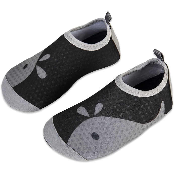 Дитячі шльопанці для плавання WateLves: антиковзкі шльопанці для басейну та пляжу для дівчаток та хлопчиків, 20/21 EU, Black Ash