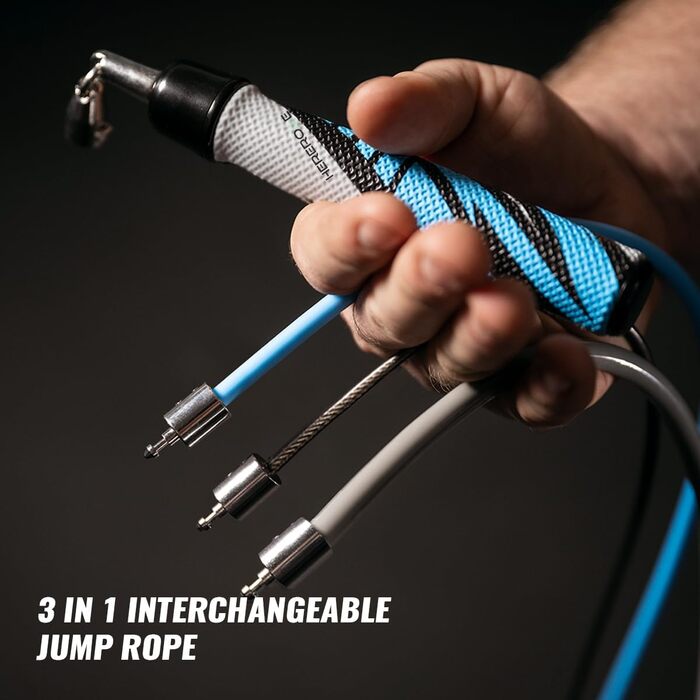 Стрибкове канат Hererope 3-в-1 для жінок та чоловіків, з набором змінних ваг, преміум-якість, з кульковими підшипниками, шкіряні ручки, чорний, XL (зріст 183+ см)