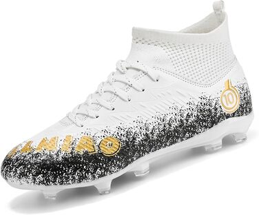 Чоловічі футбольні бутси хай-топ на штучному газоні, професійні кросівки для легкої атлетики, спортивні бутси для підлітків, розмір 41 1/3 EU, білий колір