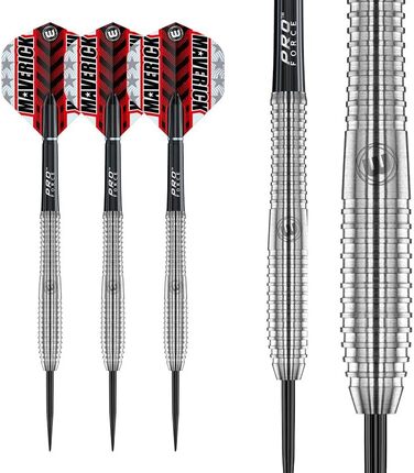 Професійний набір дротиків WINMAU Maverick 24 г, сталевий наконечник, вольфрам, з оперенням і шафтами