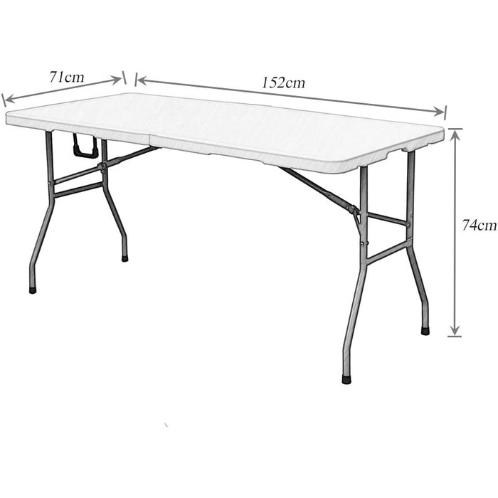 Зручний складаний стіл для кемпінгу, саду та буфету Sogesfurniture HP-152CZ-BH 152x71x74 см