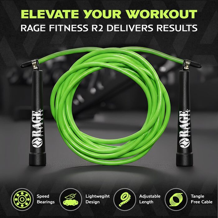 Тренувальний канат Rage Fitness R2 для кросфіту та функціональних тренувань, зелений