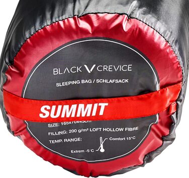 Червоний спальний мішок Kinder Schlafsack для дітей, 165 см, дихаючий та водонепроникний, для кемпінгу, з чохлом для зберігання