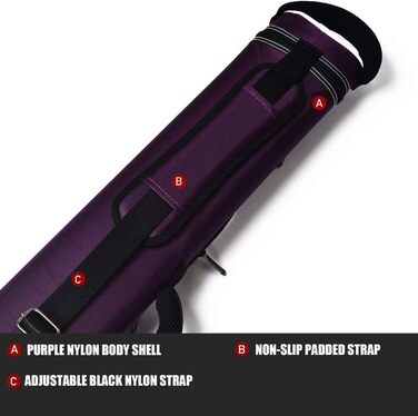 Більярдний кий Collapsar 2x4 Hart з чохлом, фіолетовий нейлон