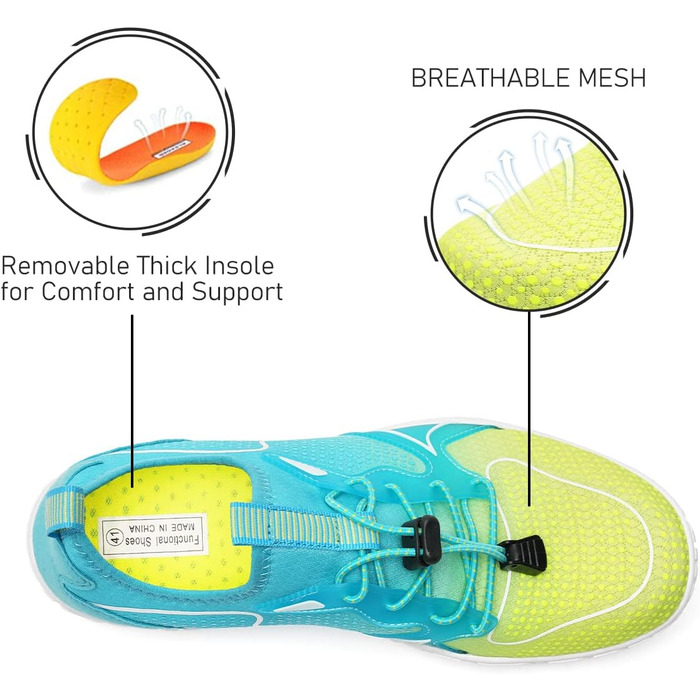 Взуття для плавання та водних видів спорту WateLves: чоловіче та жіноче, для серфінгу, дайвінгу, гімнастики, фітнесу. Розміри 40 EU. Кольори: блакитний, жовтий