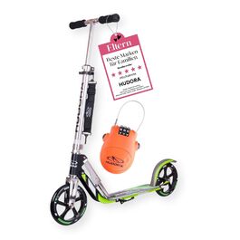 Самокат HUDORA BigWheel 205 алюмінієвий, складаний, з підніжкою та замком - для дітей та дорослих до 100 кг