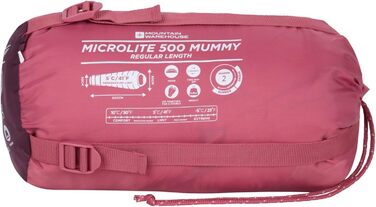 Спальний мішок Mountain Warehouse Microlite 500 Mummy для кемпінгу, трекінгу та подорожей (200 см, 2-3 сезони)