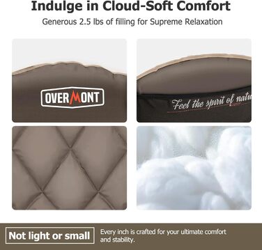 Овермонт Розкладне крісло для кемпінгу з підігрівом XL для дорослих – ідеально для зимових походів, риболовлі (Хакі)